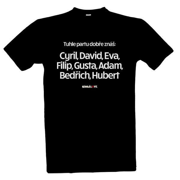 Cyril, David, Eva, Filip, Gusta, Adam, Bedřich, Hubert
