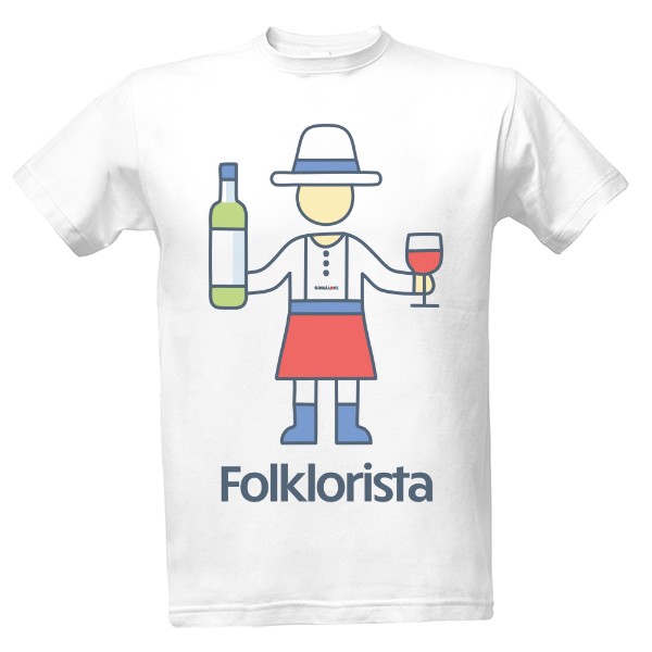 Tričko s potiskem Folklorista s vínem