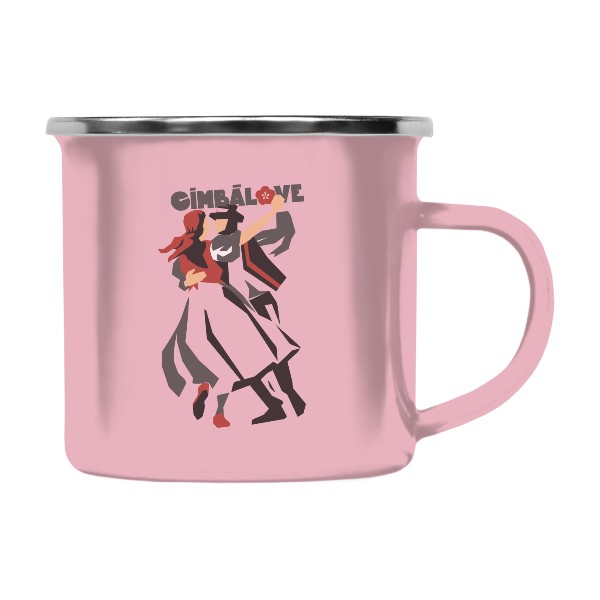 Barevný plecháček - nerezový lem s potiskem Tanečníci na plecháčku