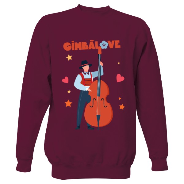 Mikina bez kapuce Unisex s potiskem Unisex - Kontrabasista